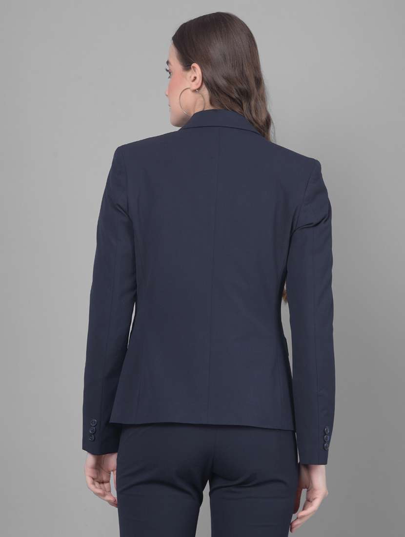 women solid long sleeve single breasted blazer - 20796956 -  Standard Image - 3