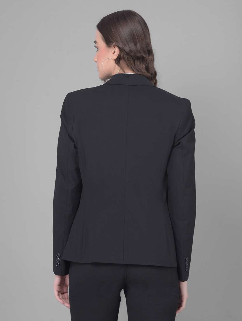 women solid long sleeve single breasted blazer - 20796958 -  Standard Image - 3