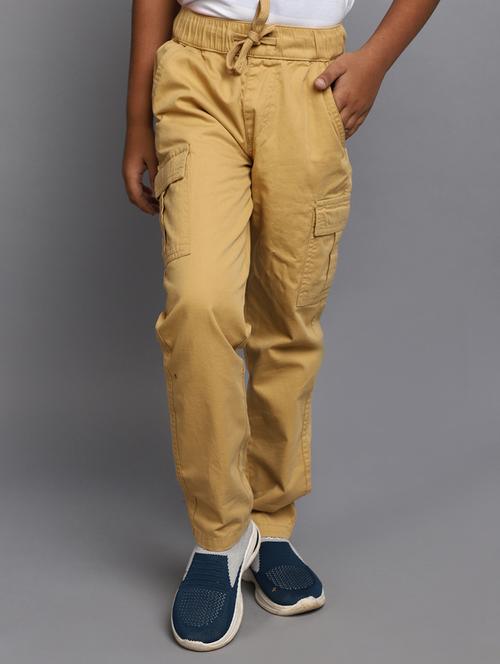 khaki solids cotton cargos - 20797928 - Standard Image - 0