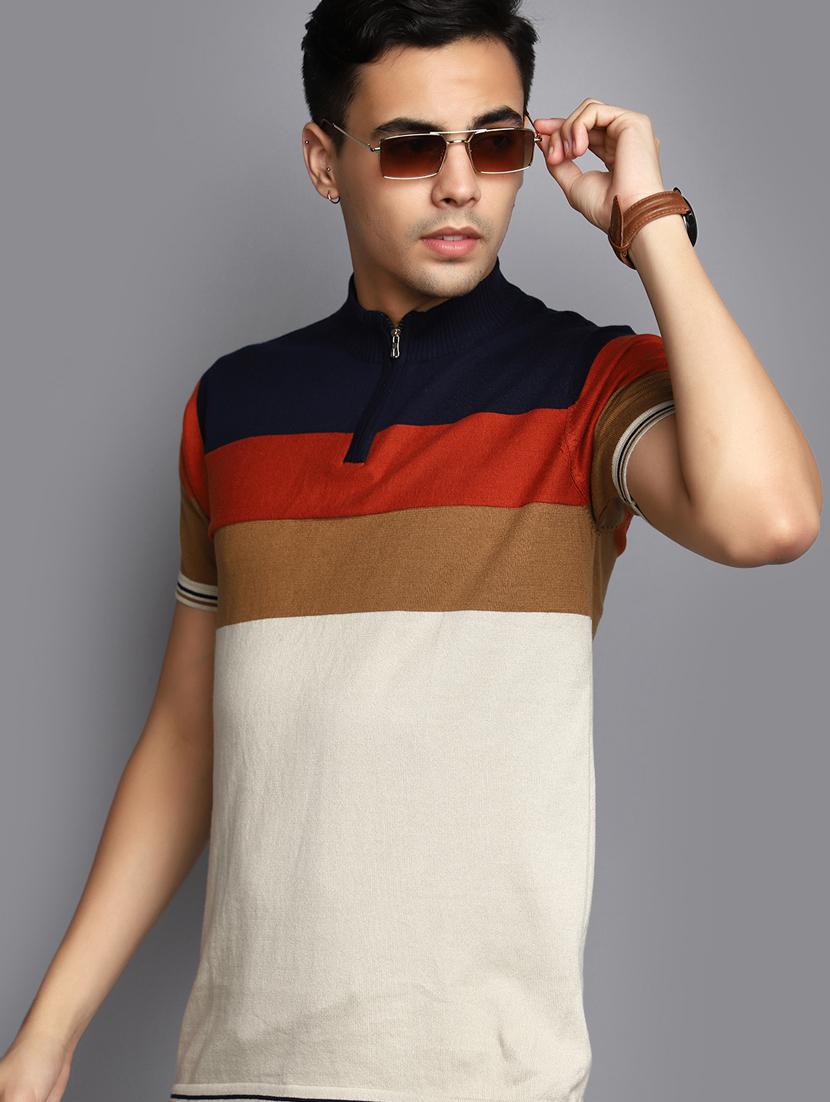 men short sleeve color block regular t-shirt - 20803953 - Standard Image - 3