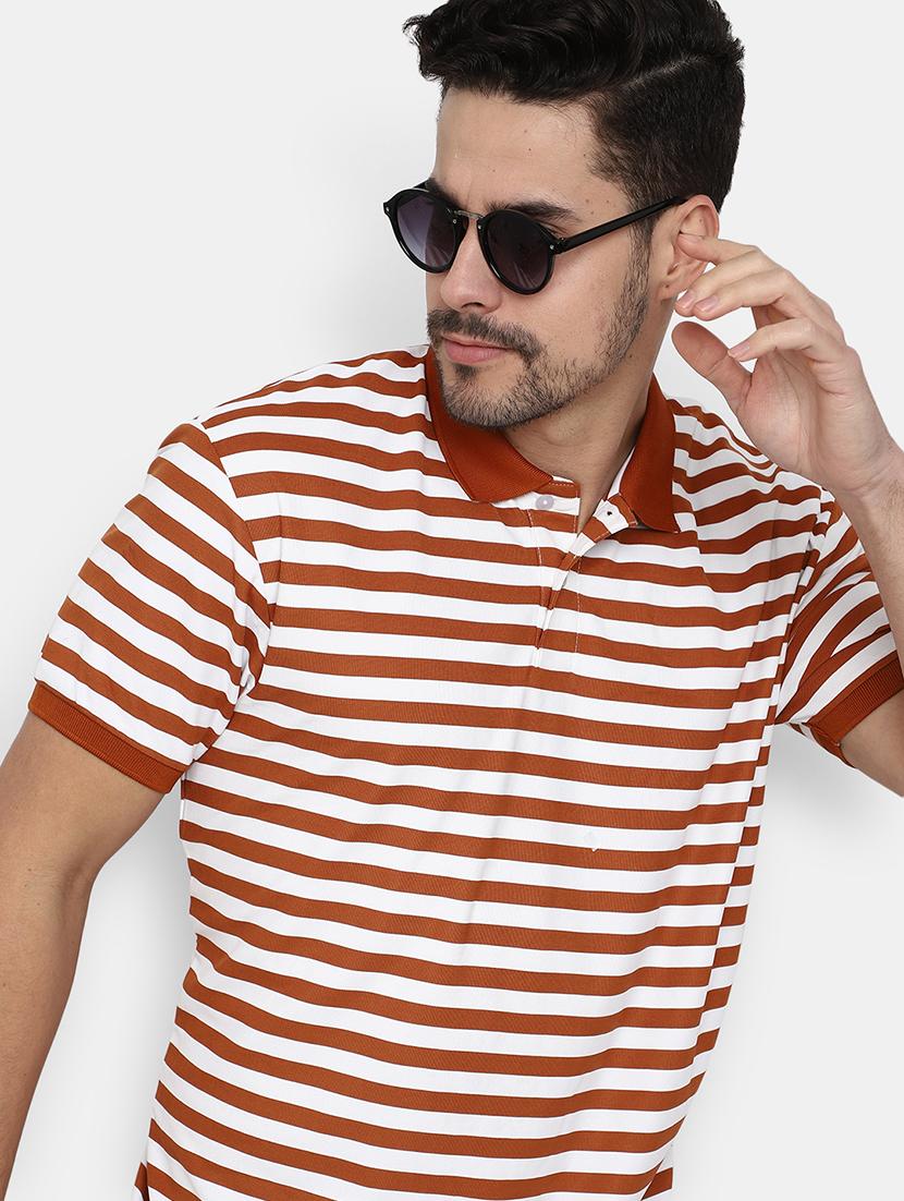 men stripes printed short sleeves t-shirt - 20804340 - Standard Image - 3