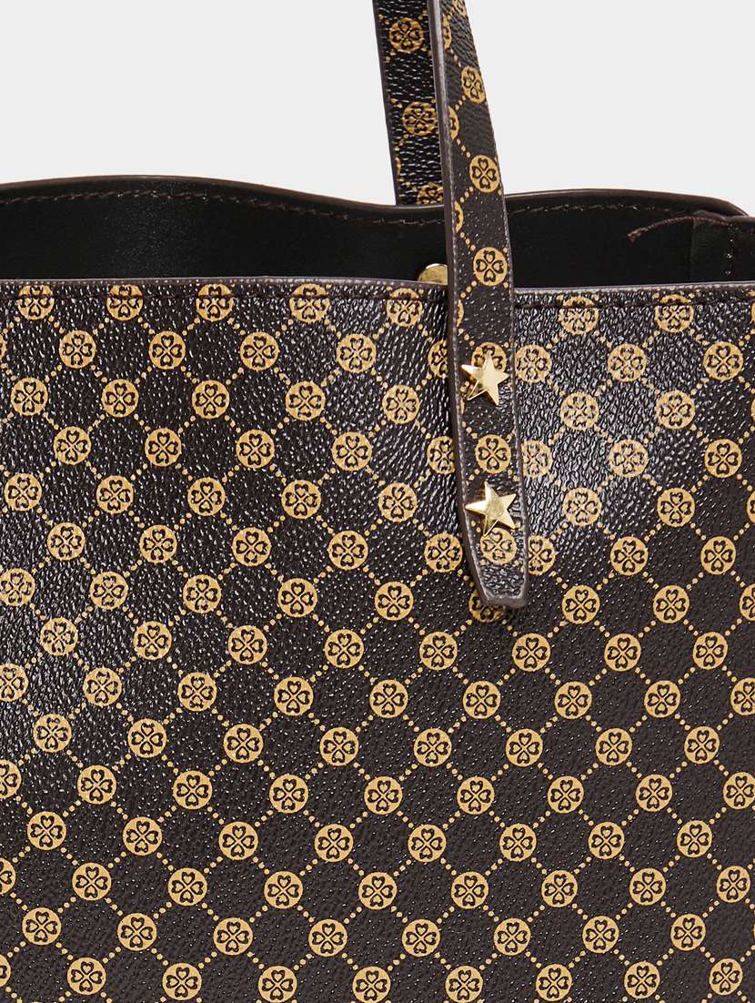 brown printed handbag - 20806349 -  Standard Image - 3