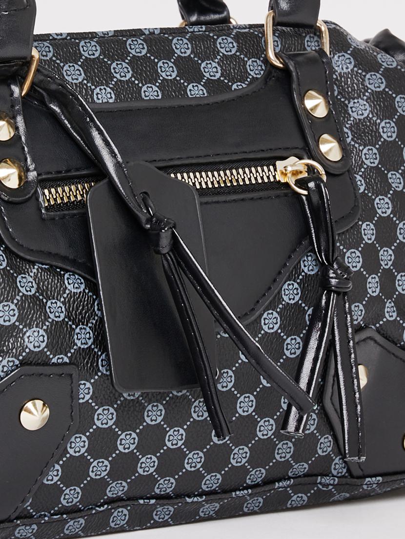 black printed handbag - 20806365 - Standard Image - 3