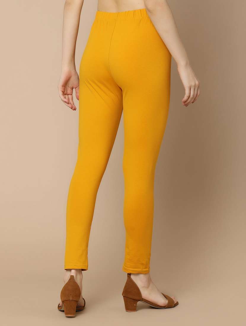 women mustard solids leggings - 20806440 -  Standard Image - 3