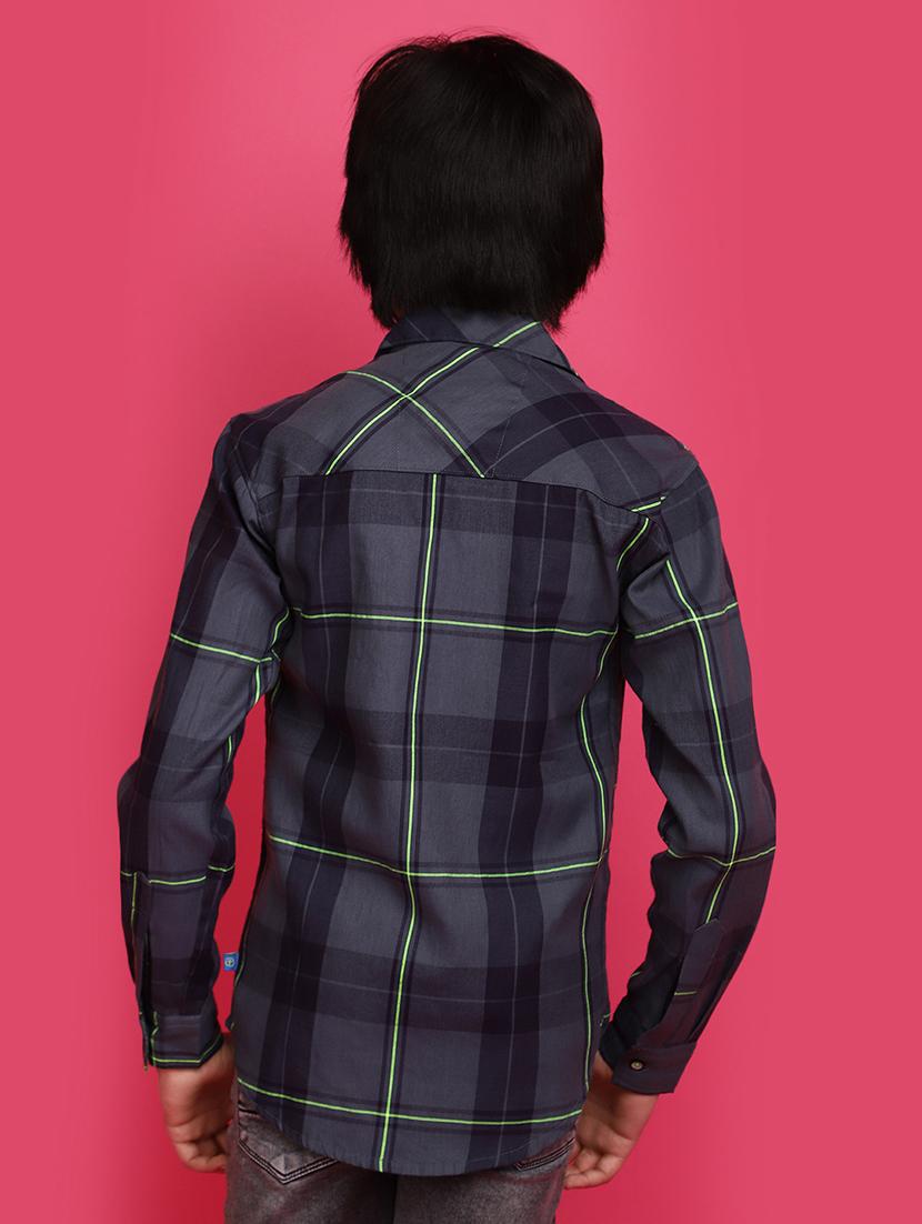 dark grey checks printed detailed casual shirt - 20806445 - Standard Image - 3