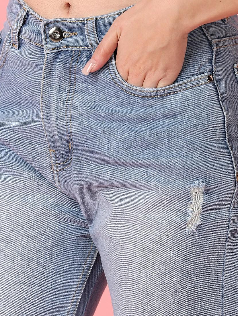 women distressed mid rise straight fit jean - 20806573 - Standard Image - 5