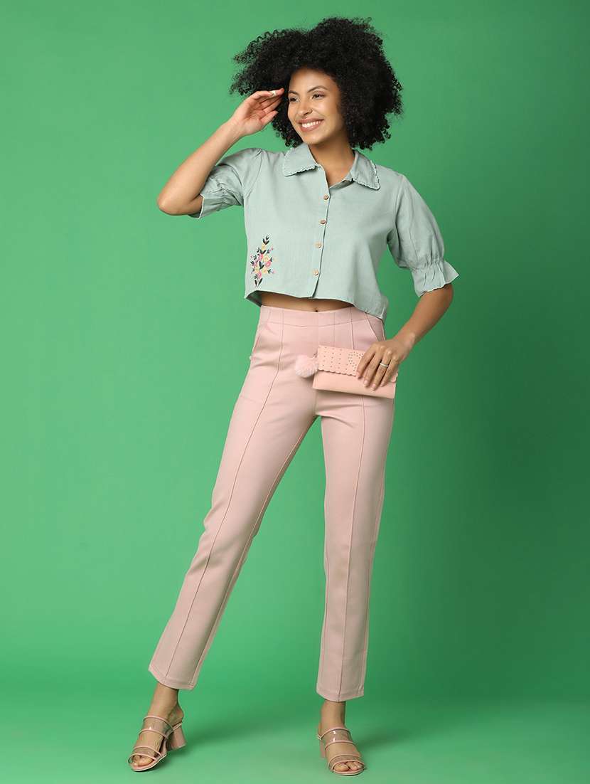 pink cotton peg  trouser - 20806576 -  Standard Image - 3