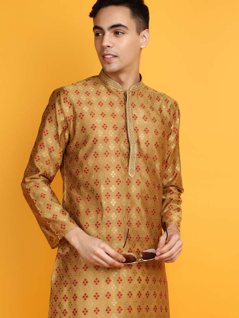 orange jacquard ethnic wear - 20806580 -  Standard Image - 3