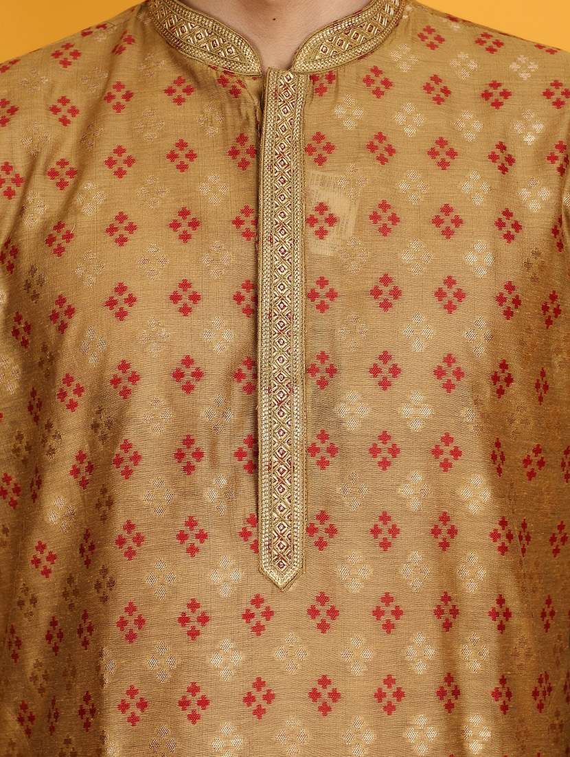 orange jacquard ethnic wear - 20806580 -  Standard Image - 5