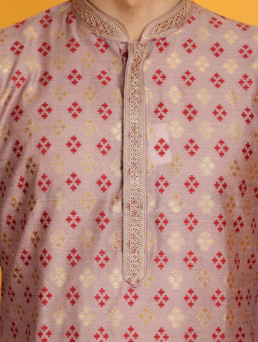 light pink jacquard ethnic wear - 20806582 -  Standard Image - 5