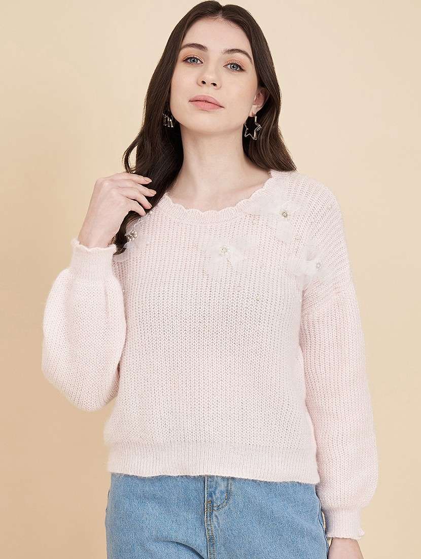 women embellished long sleeves pullover