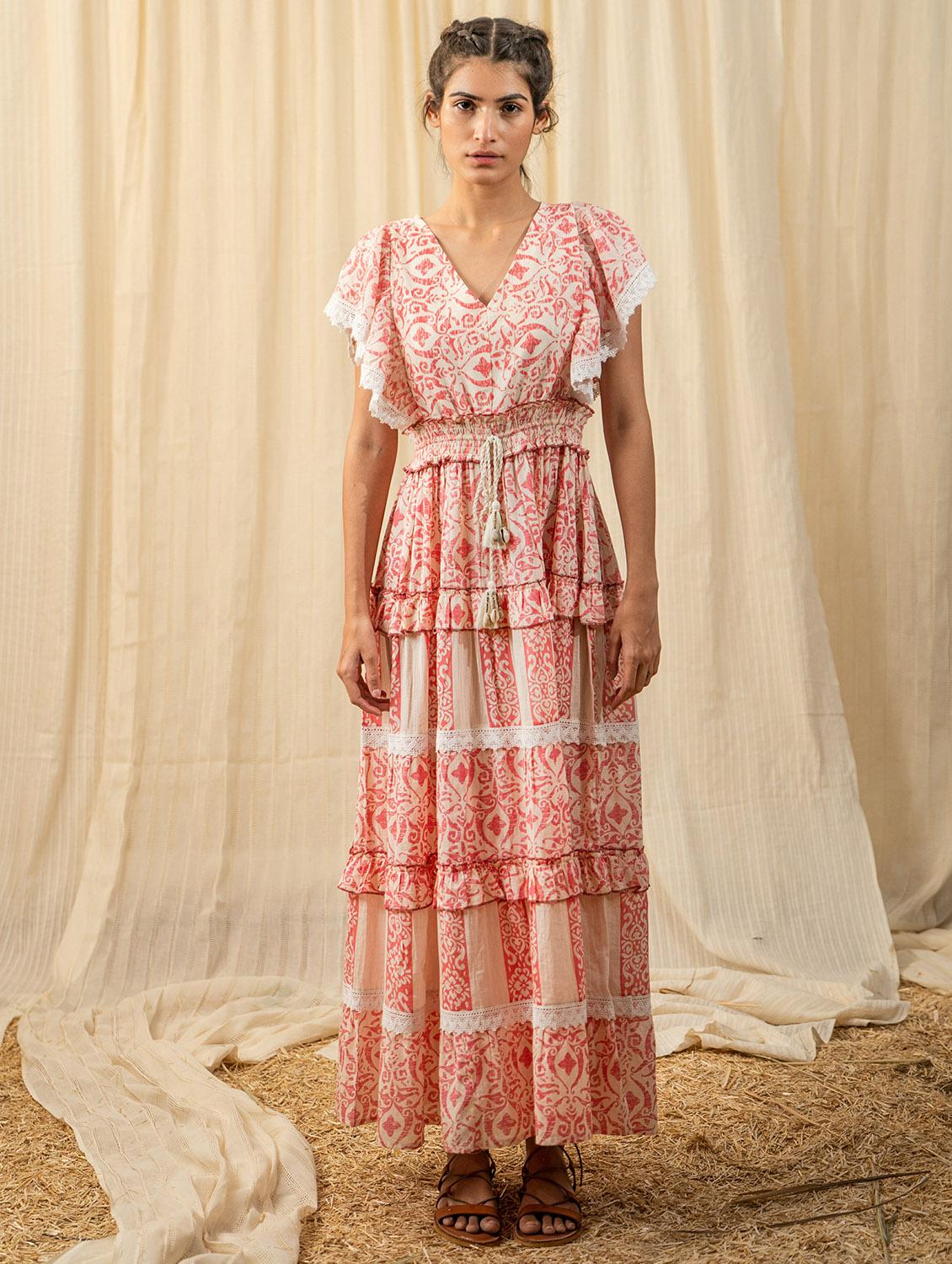 women white printed a-line ethnic dress