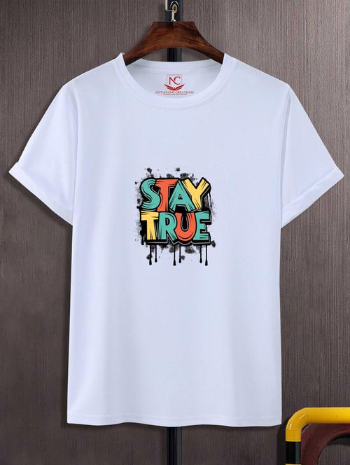 unisex white typographic printed t-shirt - 20808150 -  Standard Image - 0