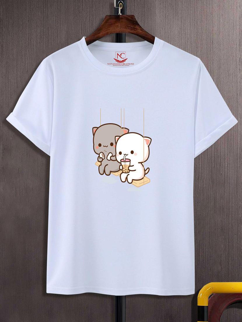 unisex white graphic printed t-shirt - 20808175 -  Zoom Image - 0