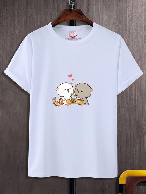 unisex white graphic printed t-shirt - 20808176 - Standard Image - 0