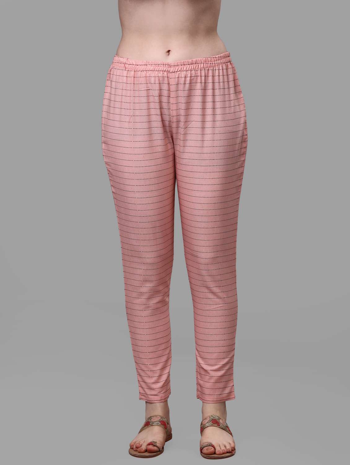 women peach mandarin neck kurta pant set - 20809538 - Standard Image - 3
