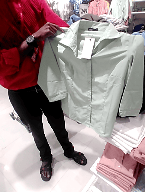sage green poly cotton shirt - 20809879 - Standard Image - 0