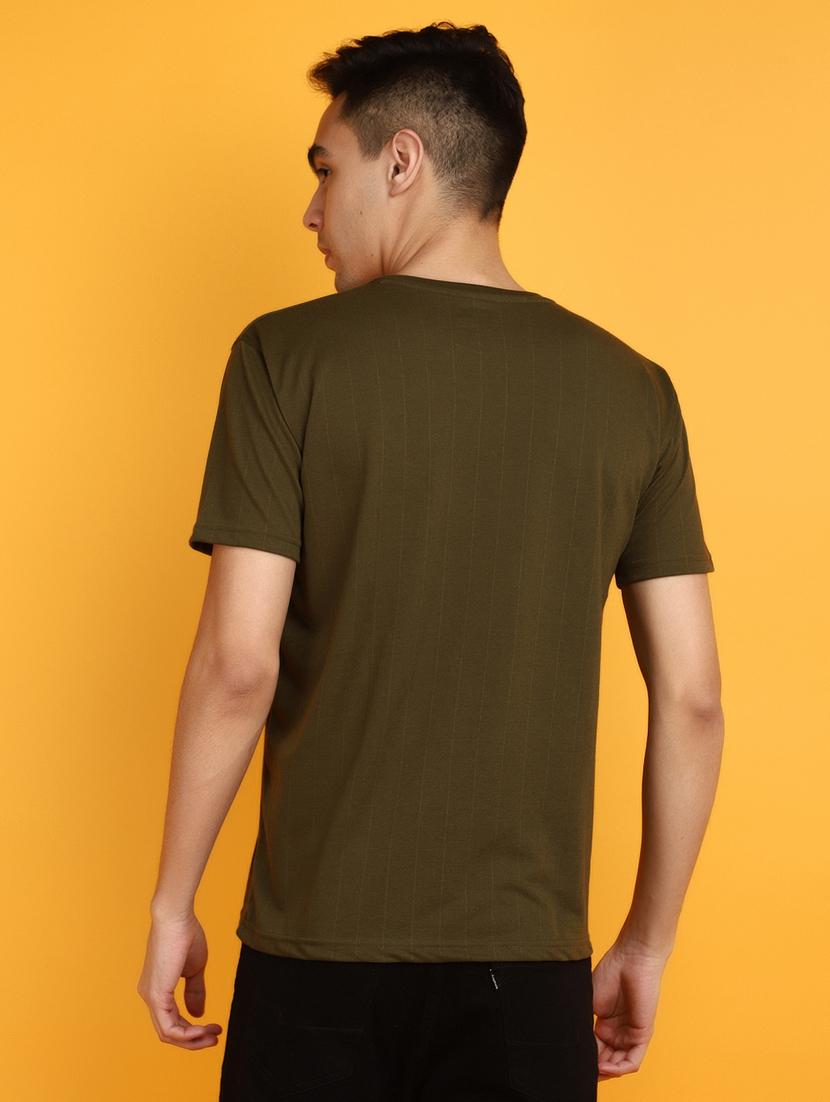 olive cotton chest print tshirt - 20809895 - Standard Image - 3