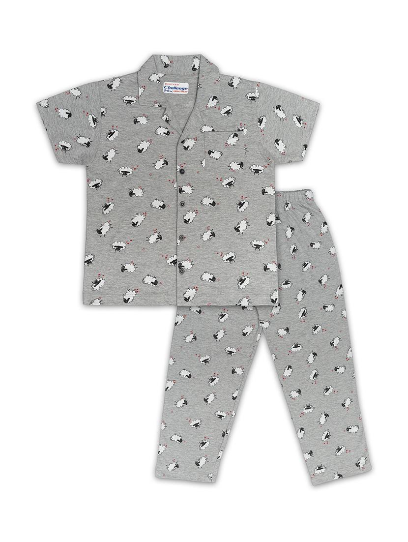 kids grey printed shirt & pajama set - 20810132 - Zoom Image - 0
