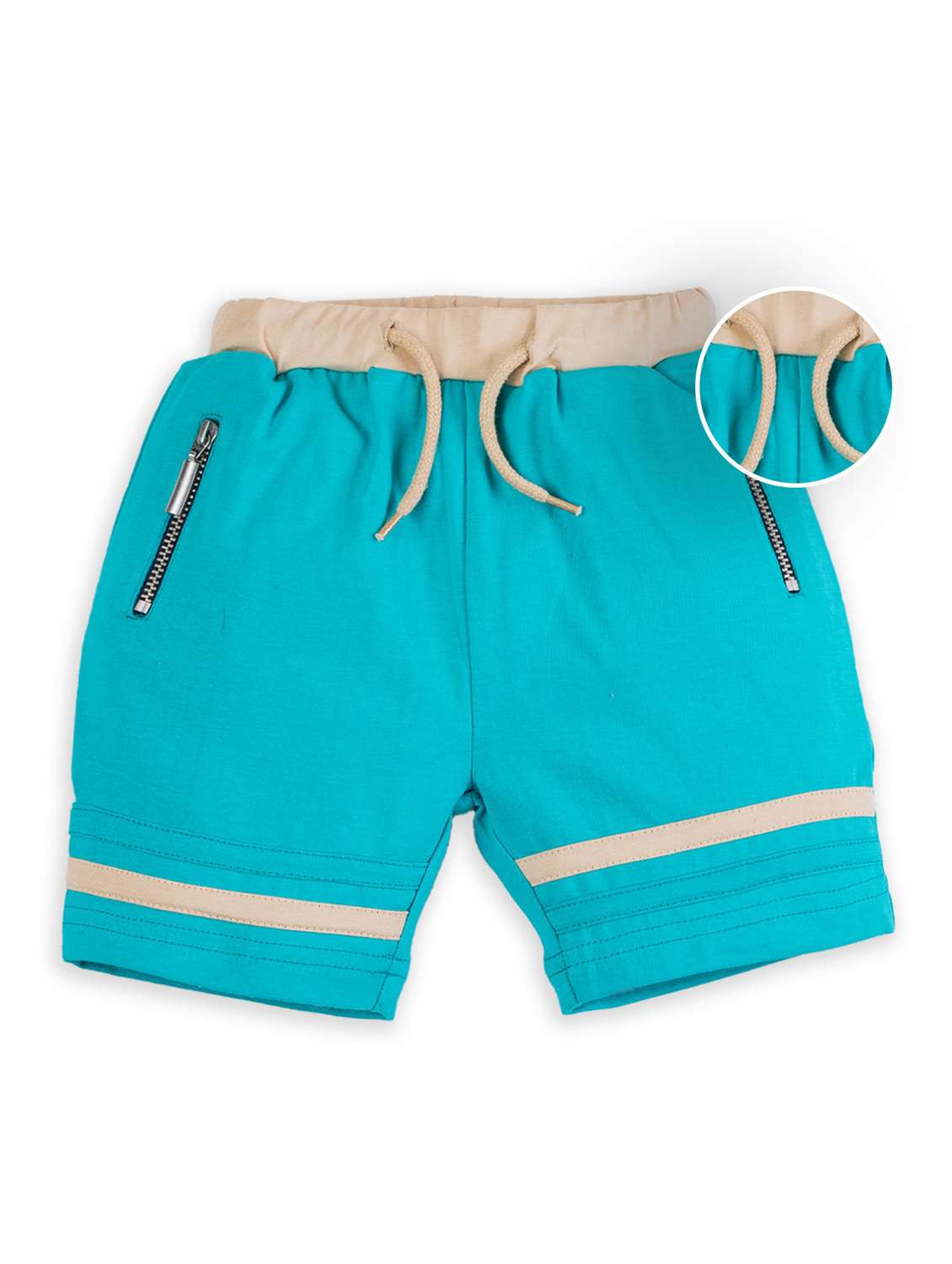 kids solid blue zipper detailed shorts - 20810235 - Zoom Image - 0