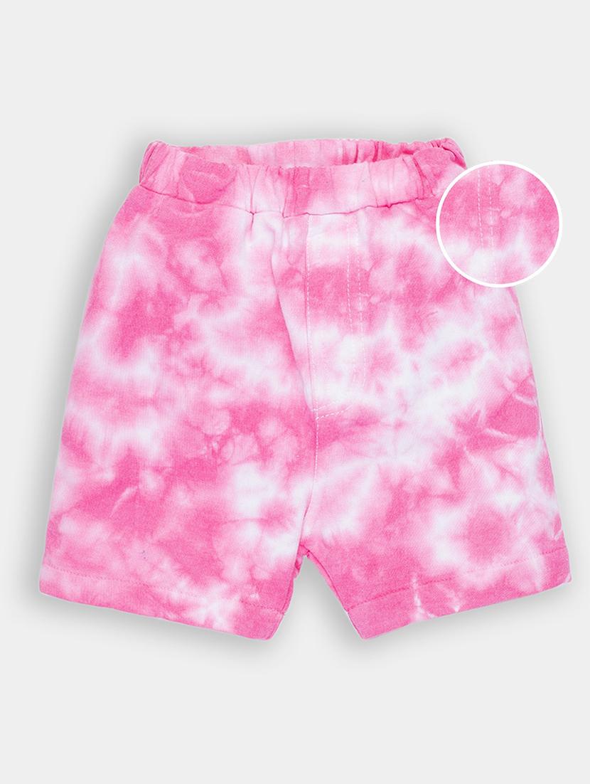 kids pink tie & dye printed shorts - 20810249 - Zoom Image - 0