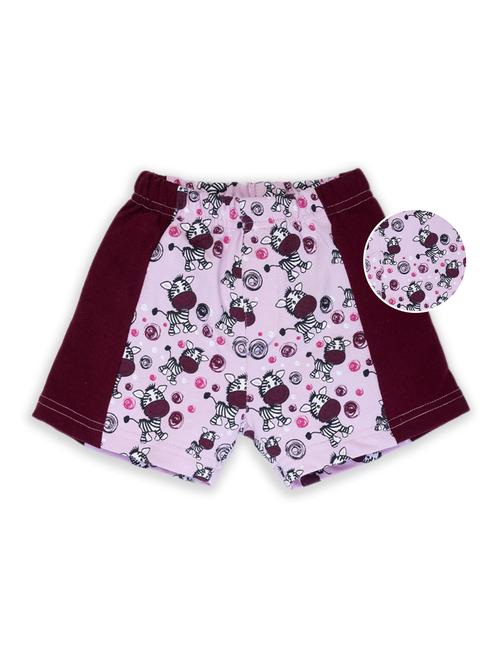 kids pink & maroon quirky printed detailed shorts - 20810253 - Standard Image - 0