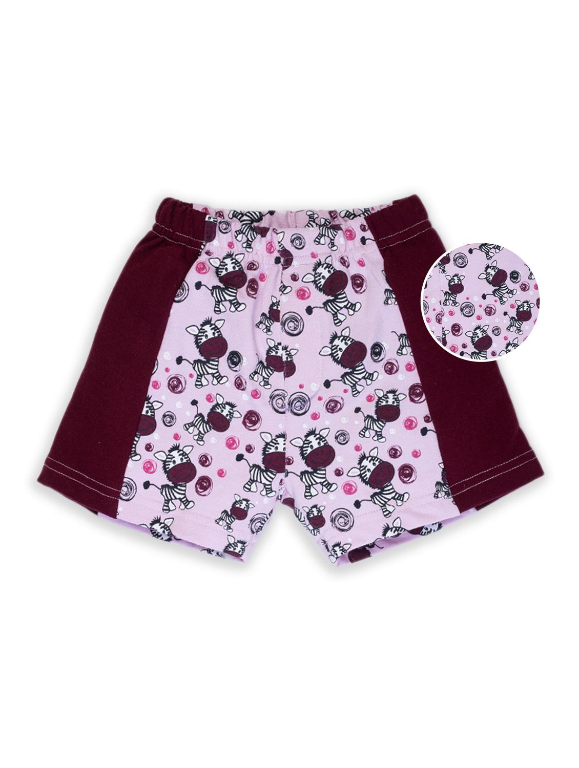 kids pink & maroon quirky printed detailed shorts - 20810253 - Zoom Image - 0