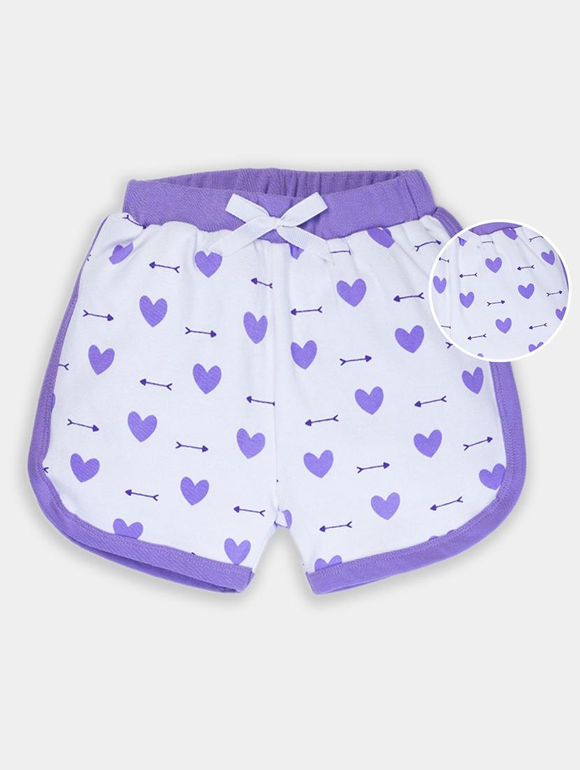kids white & purple printed detailed shorts - 20810255 - Zoom Image - 0