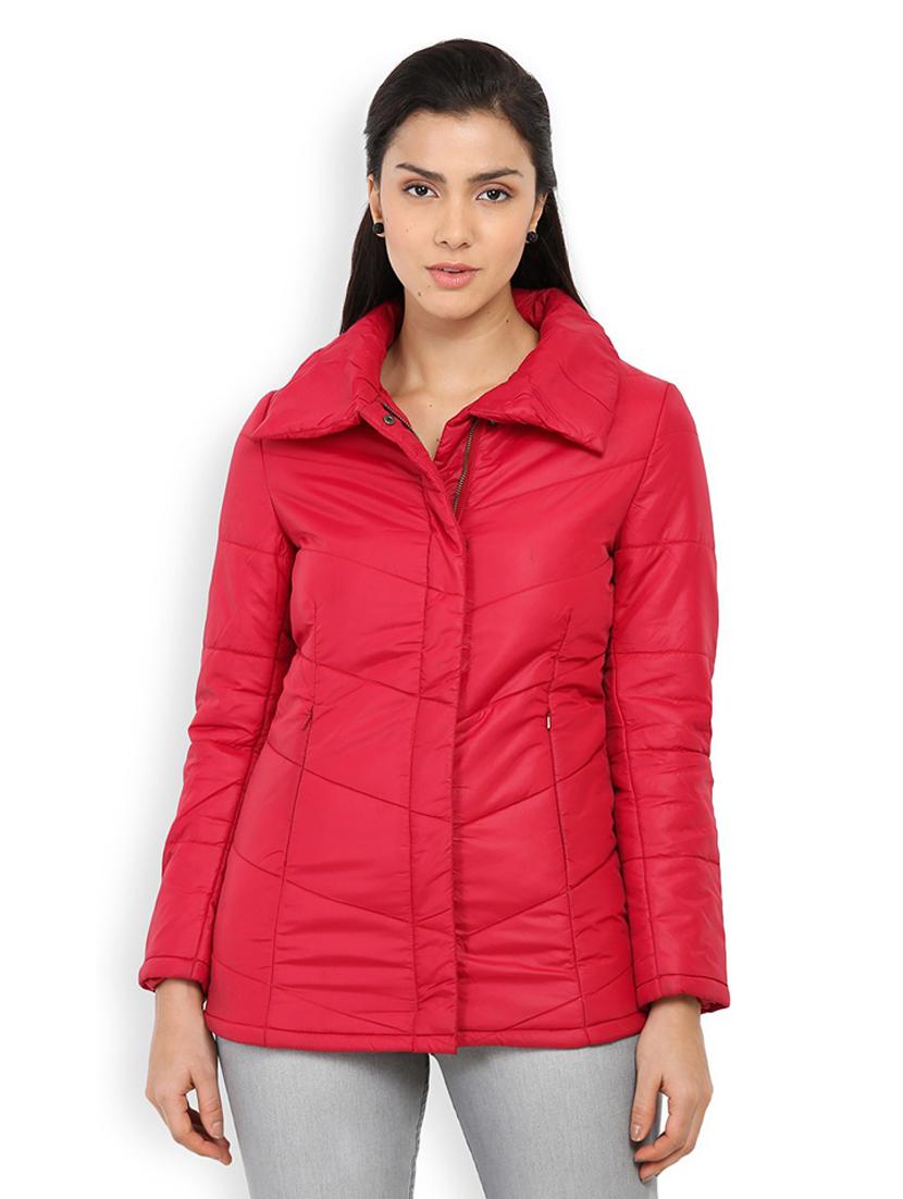 women solid collared quilted jacket - 20810344 - Zoom Image - 0