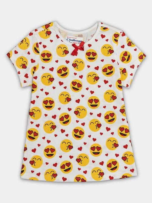 white cotton jersey printed top - 20810523 - Standard Image - 0