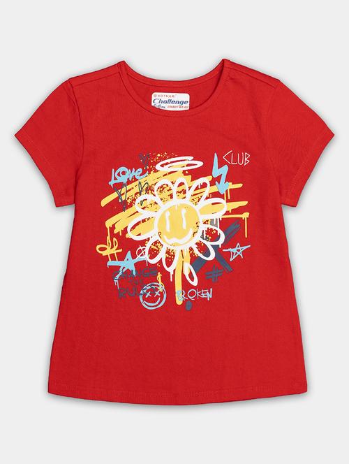 red cotton jersey printed tee - 20810528 - Standard Image - 0
