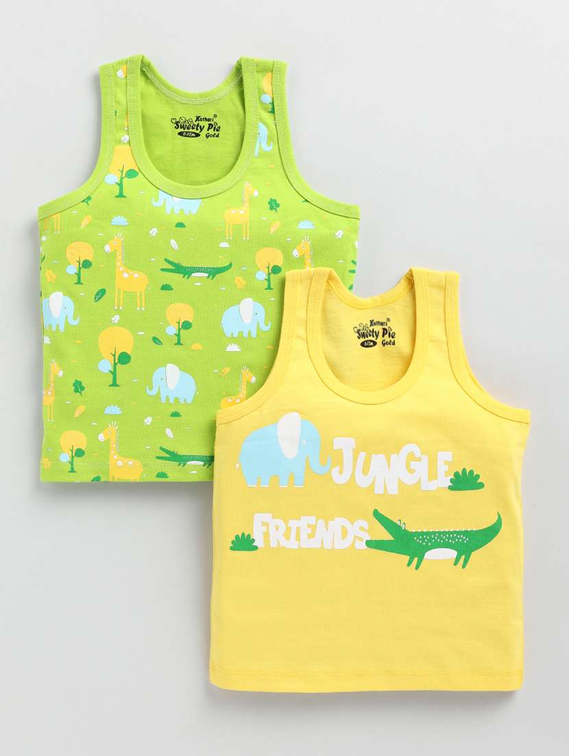 boys pack of 2 printed vests