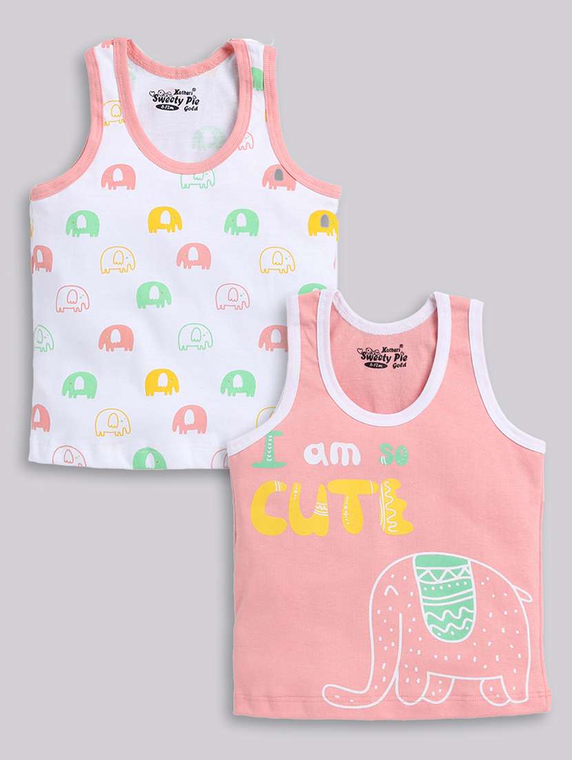 pack of 2 multi coloured printed vest