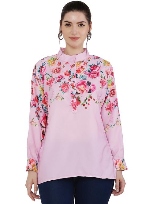 pink floral printed regular top - 20811200 -  Standard Image - 0