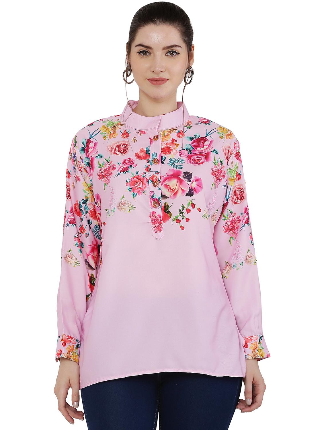 pink floral printed regular top - 20811200 -  Zoom Image - 0