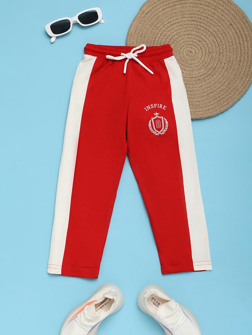kids red color block track pants - 20811774 -  Zoom Image - 0