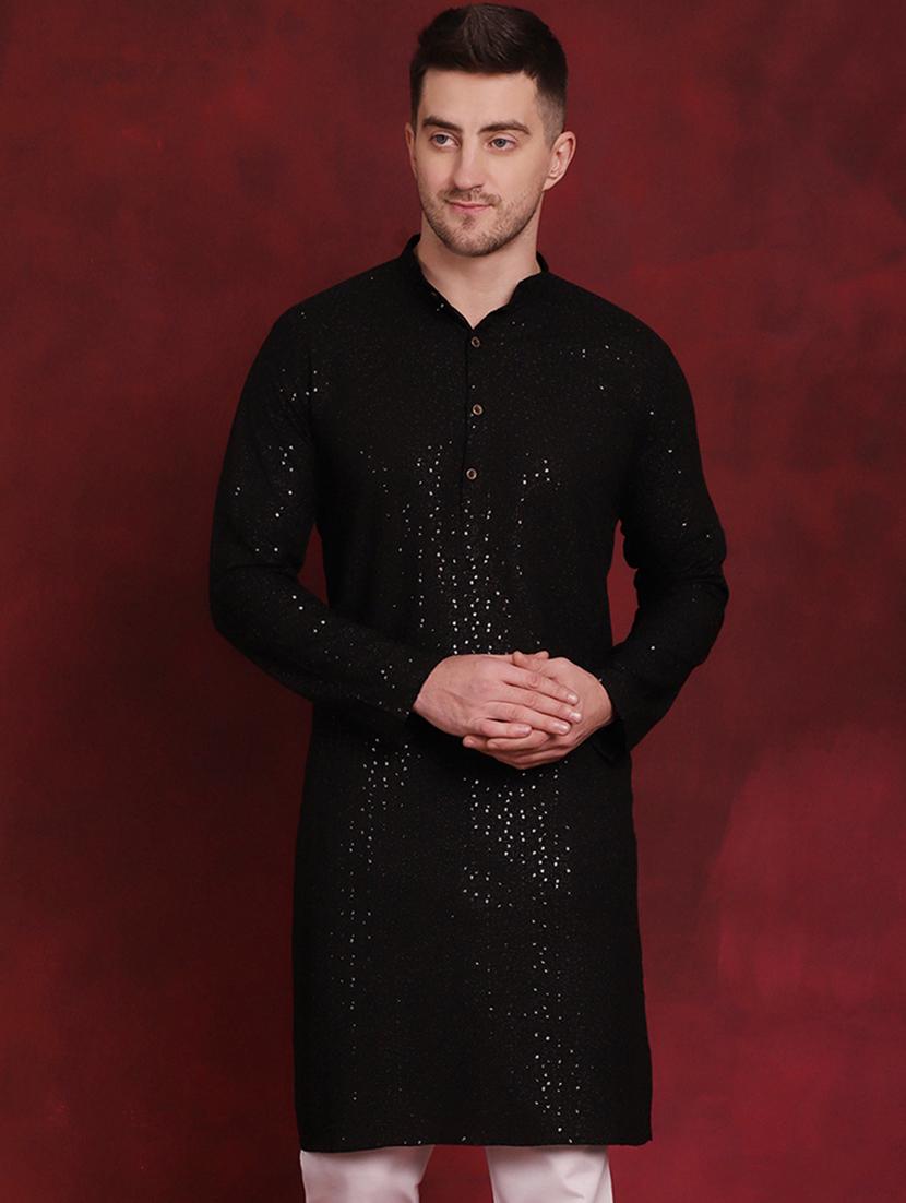 black viscose kurta - 20811848 - Zoom Image - 0