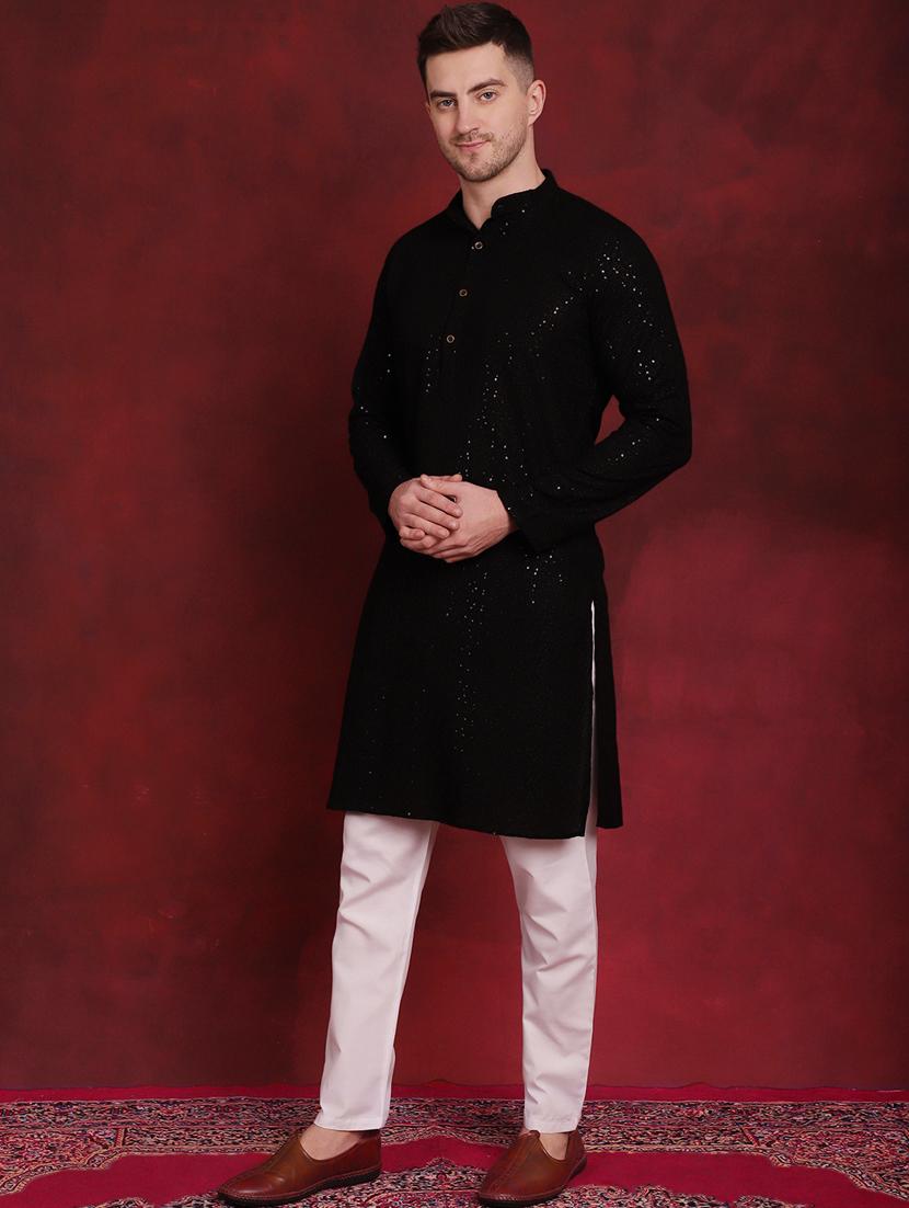 black viscose kurta - 20811848 - Standard Image - 3