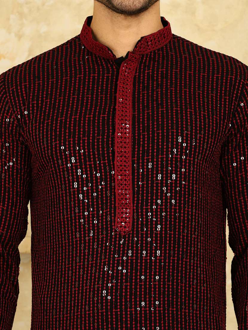 men embroidered long sleeve kurta - 20811852 -  Standard Image - 5