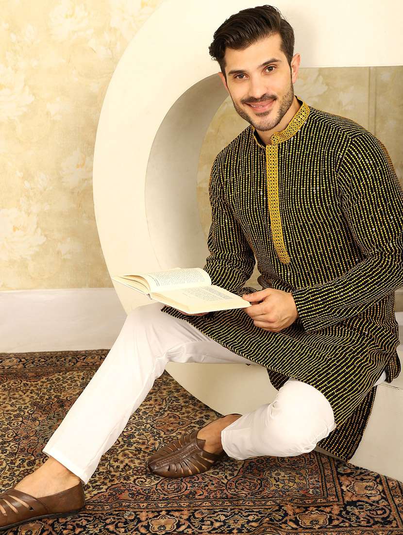 yellow viscose kurta - 20811856 -  Standard Image - 3