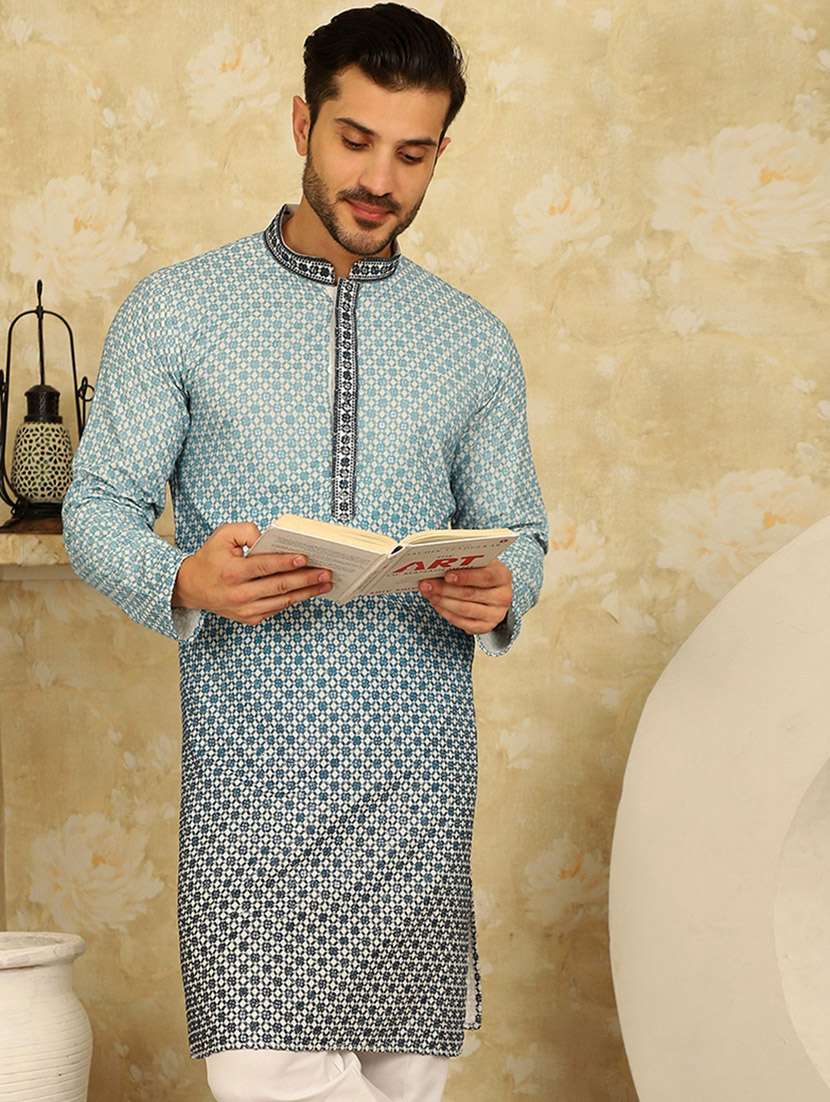blue viscose kurta