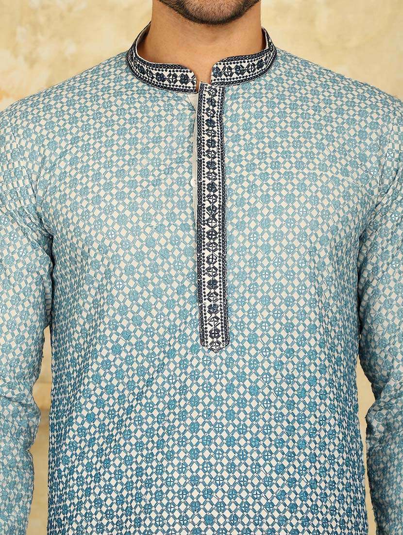 blue viscose kurta - 20811857 -  Standard Image - 5