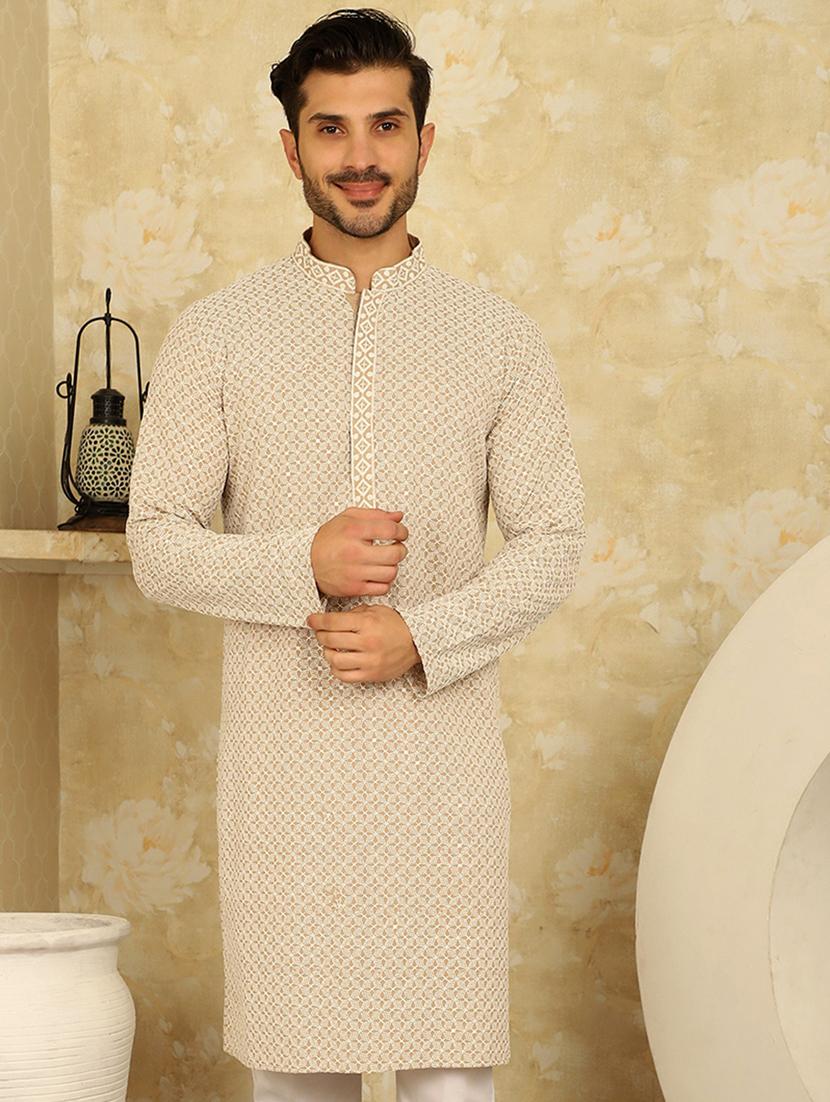 beige viscose kurta - 20811860 -  Zoom Image - 0