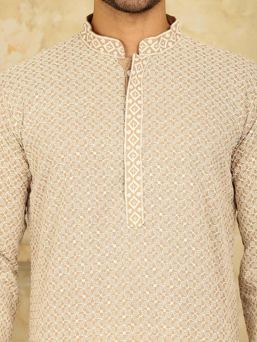 beige viscose kurta - 20811860 - Standard Image - 5