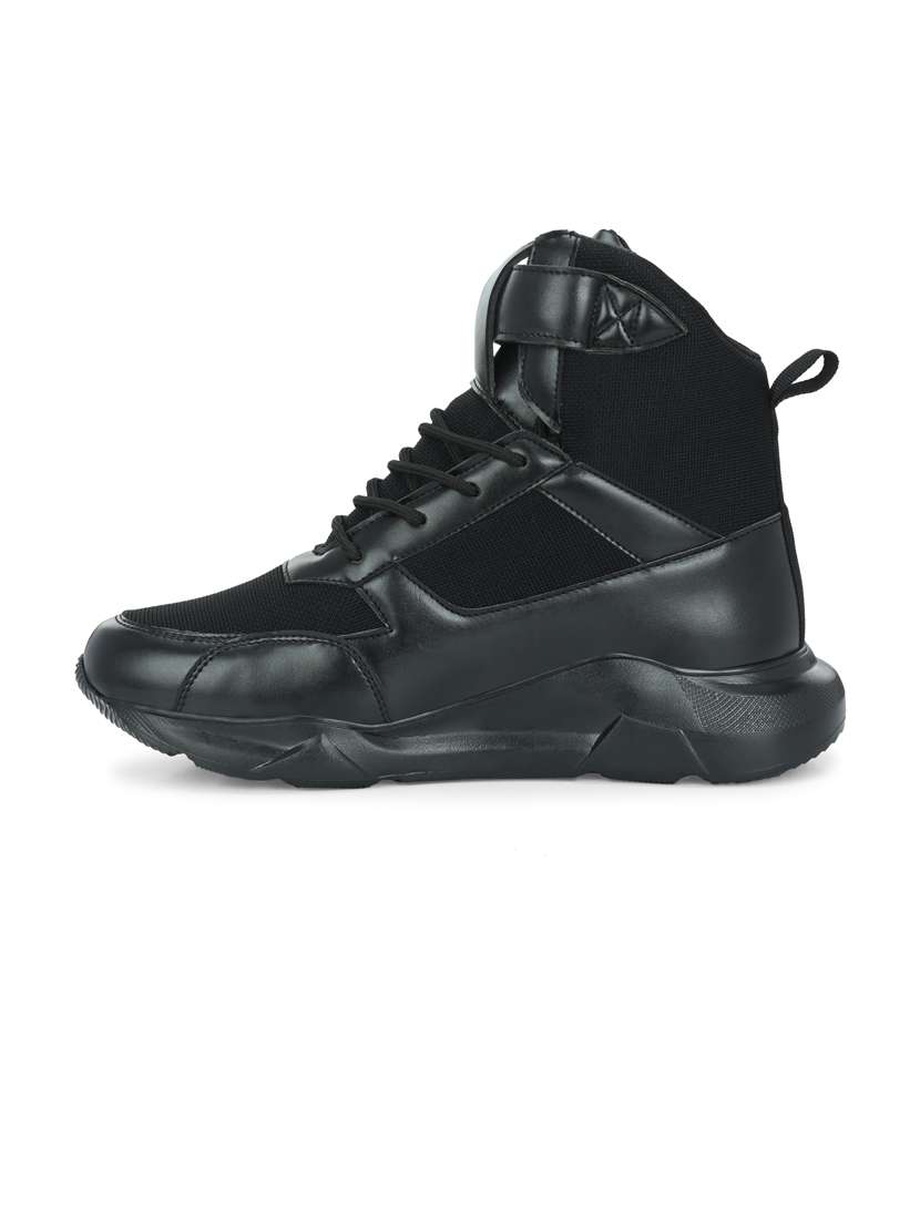men black high neck sneakers - 20811877 - Standard Image - 3