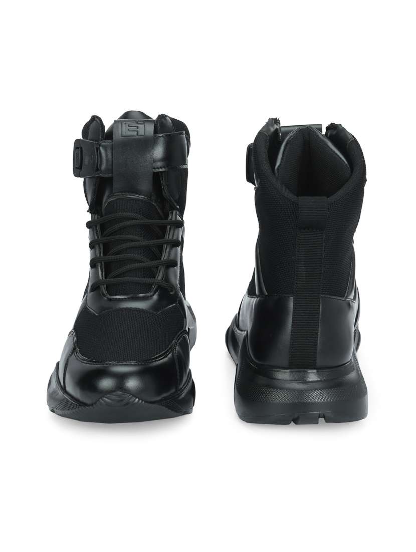 men black high neck sneakers - 20811877 - Standard Image - 5