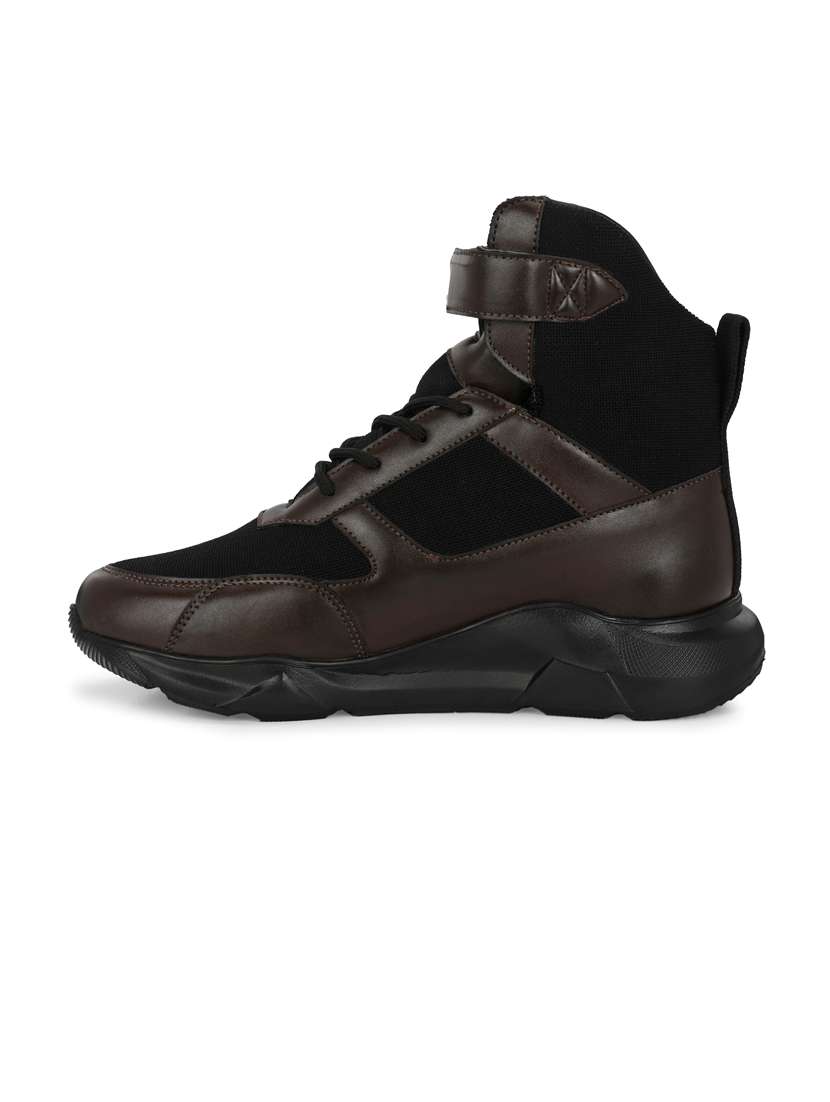men brown high neck sneakers - 20811878 - Standard Image - 3