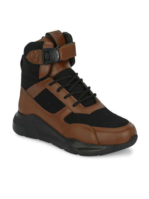 men black high neck sneakers - 20811880 - Standard Image - 0