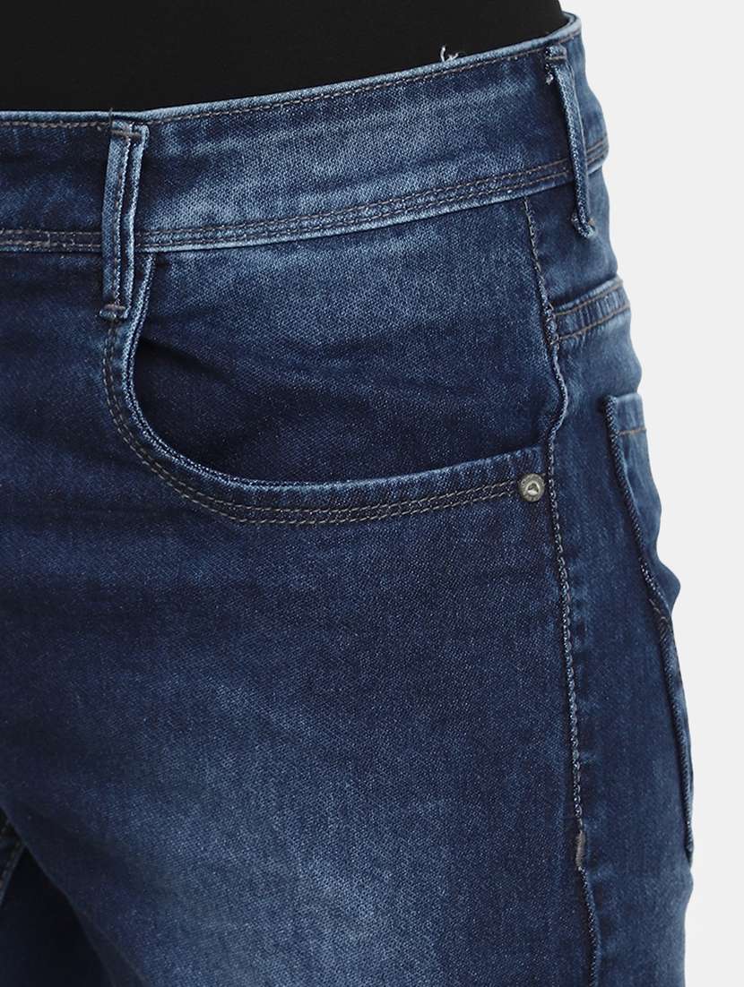 men mid-rise navy-blue denim short - 20813241 -  Standard Image - 5