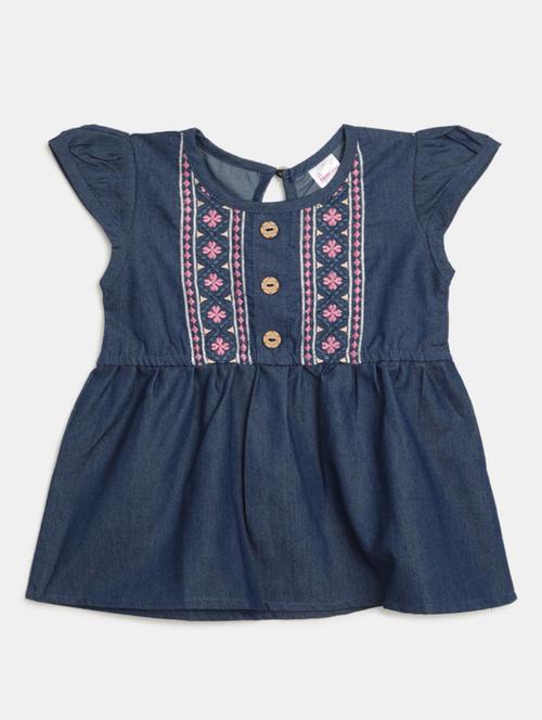 kids blue embroidered detailed top - 20814247 -  Standard Image - 0